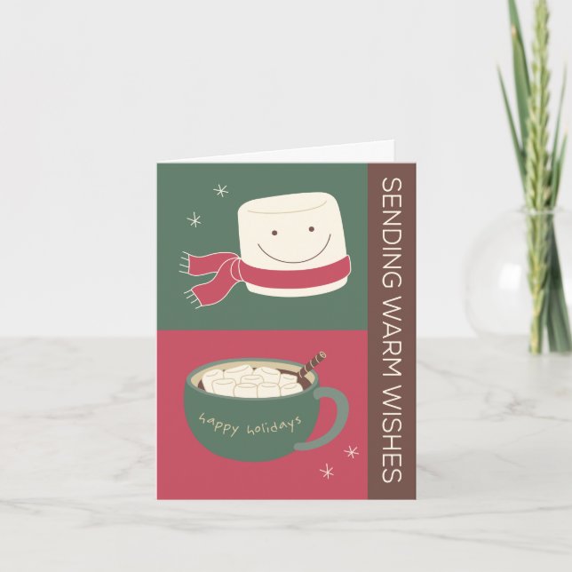 Warm Wishes Hot Chocolate Holiday Card (Front)