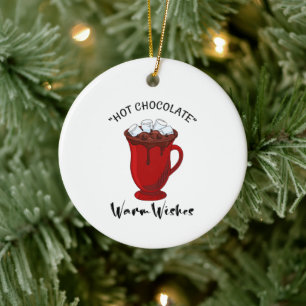 Warm Wishes Hot Chocolate Holiday Ceramic Ornament