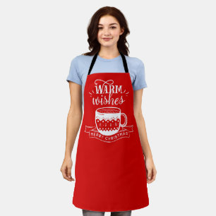 Warm Wishes Hot Cup Coffee Cocoa Barista Apron