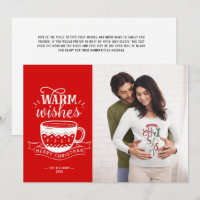 Warm Wishes Hot Cup Coffee Cocoa Red White Custom 