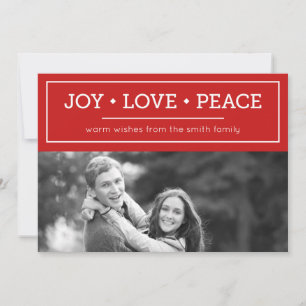Warm Wishes Joy Love Peace Red Holiday Photo