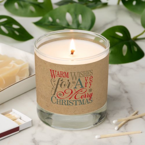 Warm Wishes Kraft  Tartan RedGreen ID589 Scented Candle