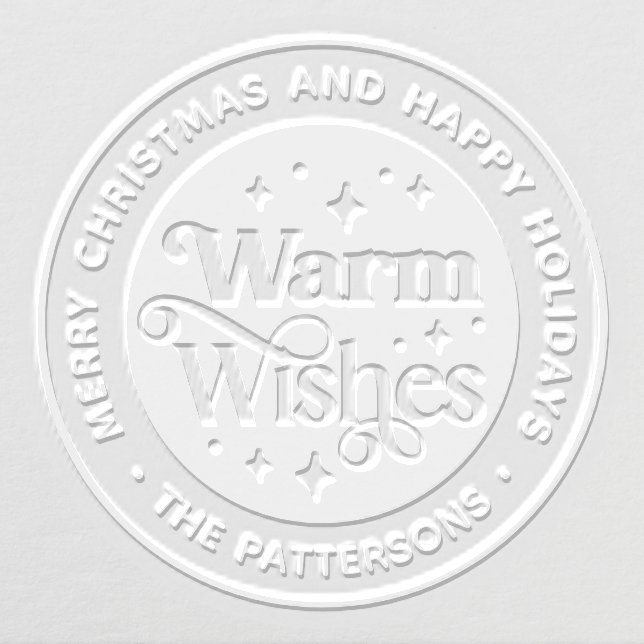 Warm Wishes Merry Christmas Happy Holidays Custom  Embosser (Design)