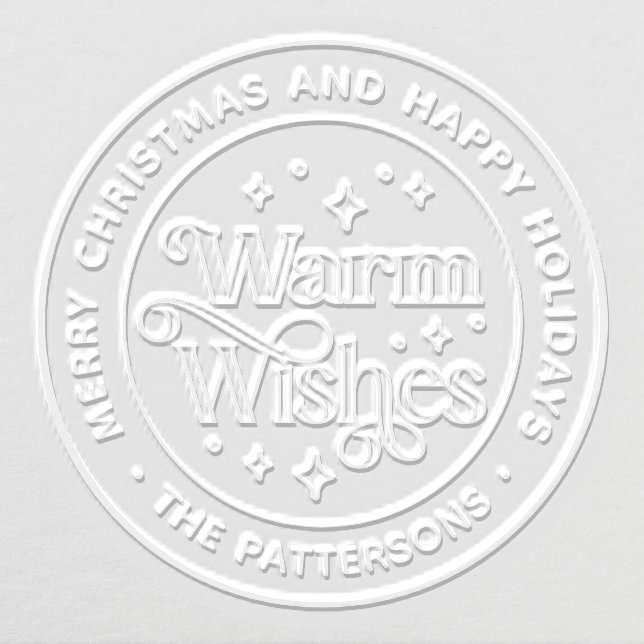 Warm Wishes Merry Christmas Happy Holidays Custom Embosser (Design)