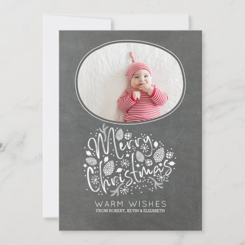 Warm Wishes Merry Christmas Photo Holiday Card - Celebrate the holidays with this modern, sweet, and fun Christmas photo card.