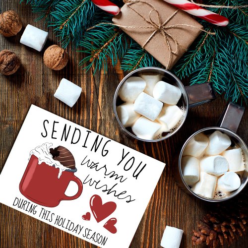 Warm Wishes Mug Hot Cocoa Christmas Holiday Card