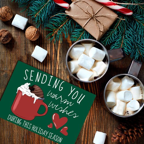 Warm Wishes Mug Hot Cocoa Christmas Holiday Card