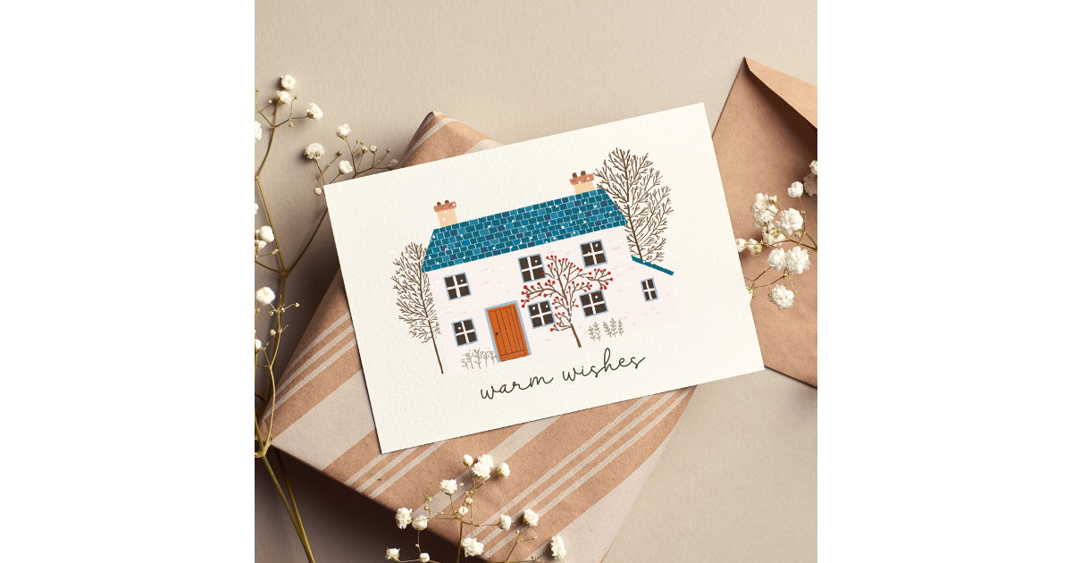 Warm Wishes NonDenominational Folded Holiday Card Zazzle