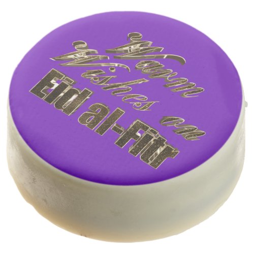 Warm Wishes on Eid al_Fitr Purple Gold Typography Chocolate Covered Oreo