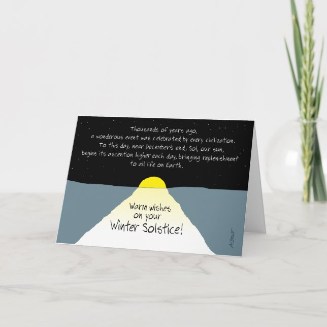 Warm Wishes on Your Winter Solstice! Holiday Card (Front)