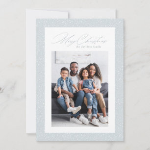 Warm wishes one photo snow flurry frame simple holiday card