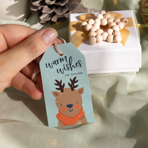 Warm Wishes  Personalized Christmas Reindeer Gift Tags