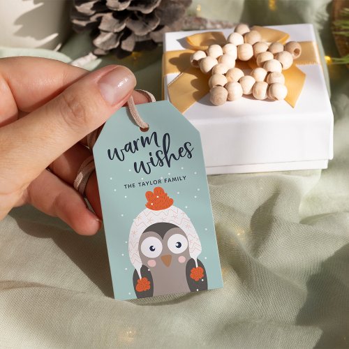 Warm Wishes  Personalized Winter Owl Gift Tags
