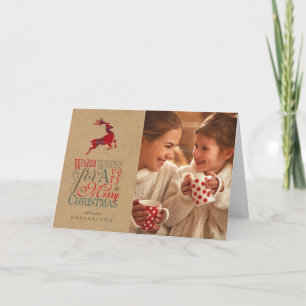 Warm Wishes Photo Kraft & Tartan Red ID589 Card