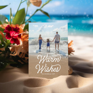 Warm Wishes Retro Photo Holiday Card