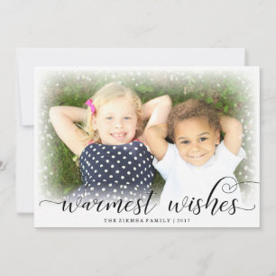 Warm Wishes Snow Christmas Holiday Photo Card