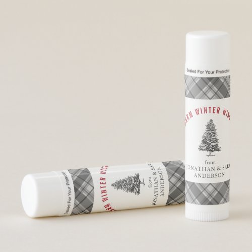 Warm Wishes Spruce Tree Plaid Christmas Lip Balm