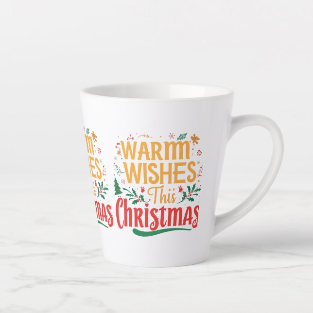 Warm Wishes This Christmas - Small Latte Mug, 12 o Latte Mug (Right)