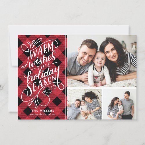 Warm Wishes This Holiday Hand Lettered 3 Plaid