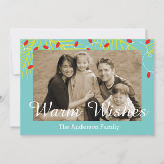 Warm Wishes Tropical Family Photo Cards