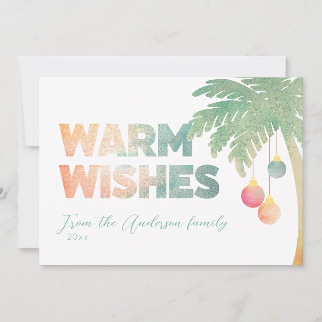 Warm Wishes Tropical Holiday Card (Front)