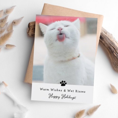 Warm Wishes  Wet Kisses Cat Greeting Card