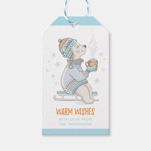 Warm Wishes Winter Cocoa Sled Dog Personalized Gift Tags