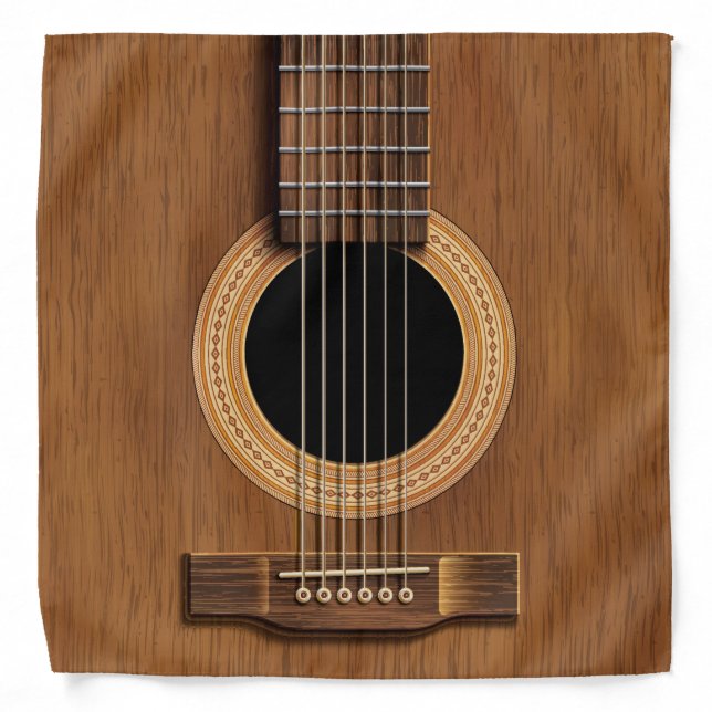 Warm Wood Acoustic Guitar Bandana (Front)