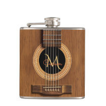 Warm Wood Acoustic Guitar Hip Flask Warm Wood Acoustic Guitar Hip Flask