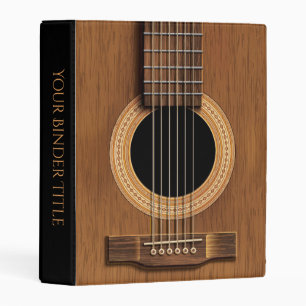 Warm Wood Acoustic Guitar Mini Binder