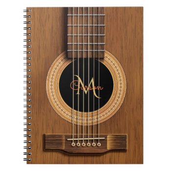 Warm Wood Acoustic Guitar Notebook by UROCKDezineZone at Zazzle