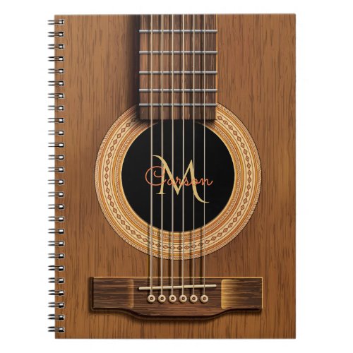 Warm Wood Acoustic Guitar Notebook