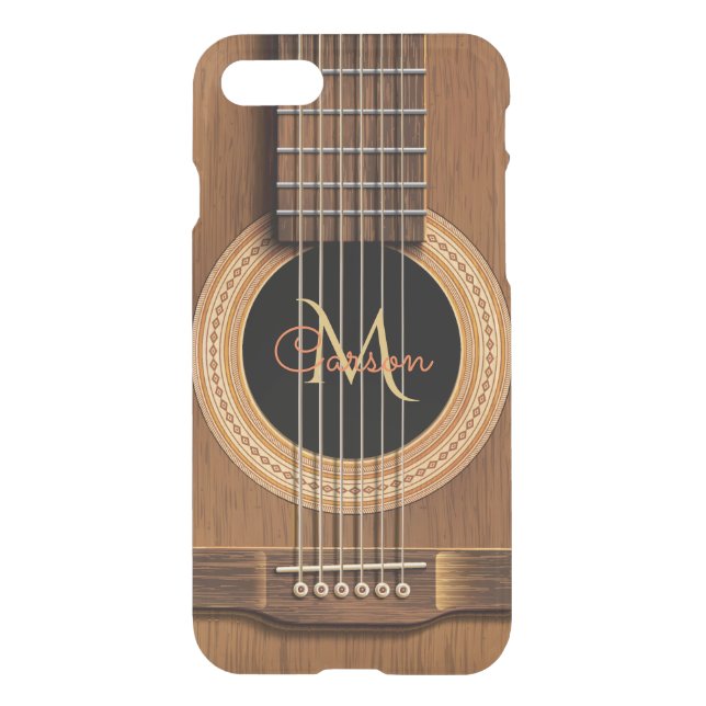 Warm Wood Acoustic Guitar Uncommon iPhone Case (Back)
