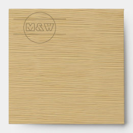 Warm Wood Grain Monogram Envelope