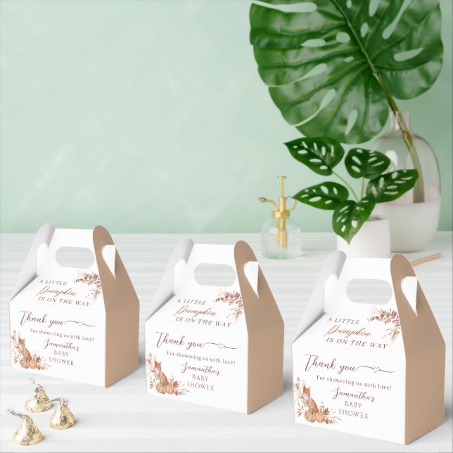 Warm Woodland Fox Pumpkin Thank You Favor Boxes (Multiple)