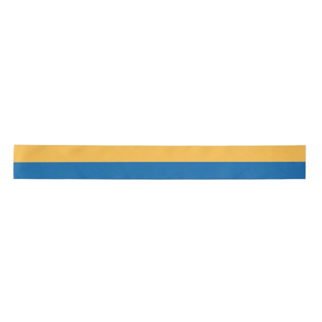 Warm Yellow and Sky Blue Stripes Satin Ribbon (Front)