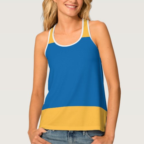  Warm Yellow and Sky Blue Tank Top