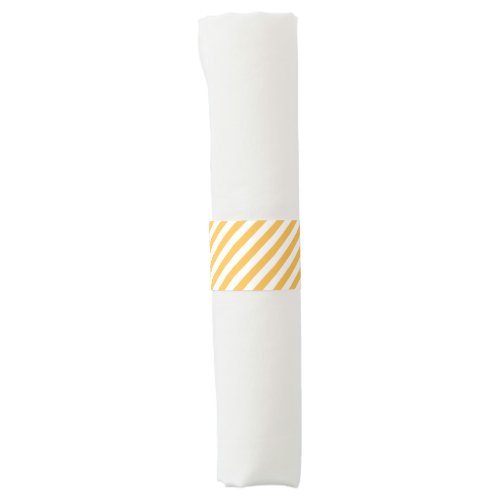 Warm Yellow and White Narrow Stripes Napkin Bands