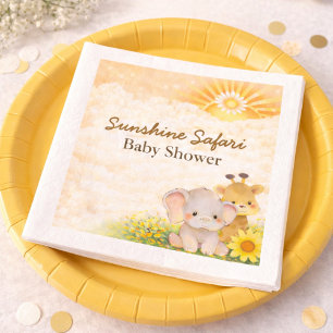 Warm Yellow Safari Sunshine Baby Shower Napkins