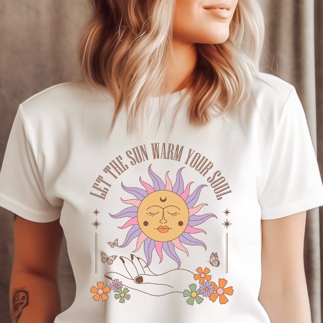 Warm Your Soul Retro Boho Sun Tri-Blend Shirt (Creator Uploaded)