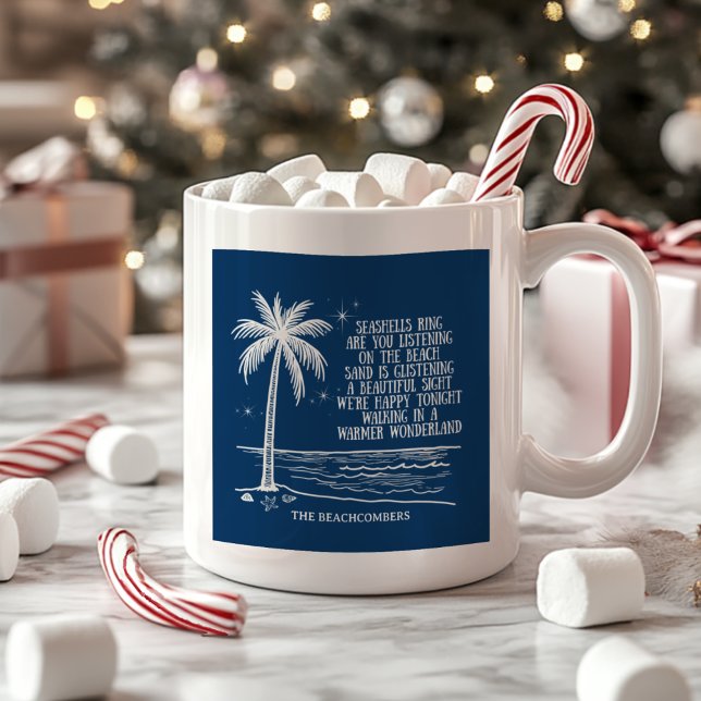 Warmer Wonderland Beach Palm Tree Christmas Coffee Mug (Creator Uploaded)