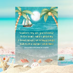 Warmer Wonderland Tropical Beach Christmas  Foil Holiday Card<br><div class="desc">Tropical theme foil Christmas card features a moonlight beach with seashells and glistening sand, palm trees, and a ship sailing in the sea. The lyrics are to the tune of "Winter Wonderland" but with a tropical twist that says: "Seashells ring, are you listening? -- On the beach, sand is glistening...</div>