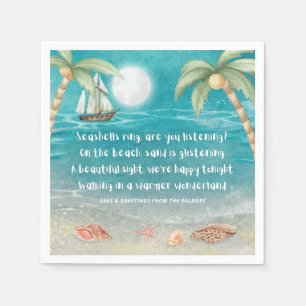 Warmer Wonderland Tropical Beach Christmas Napkins