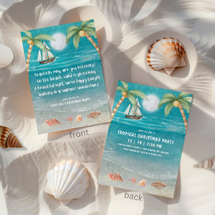 Warmer Wonderland Tropical Beach Christmas Party Invitation