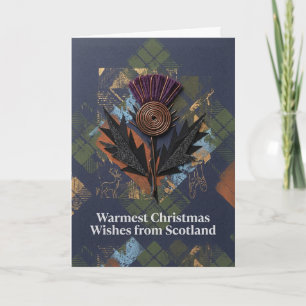 Warmest Christmas Scotland Thistle Card
