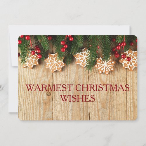 Warmest Christmas Wishes Card 2_sided Photo Card