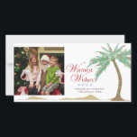 Warmest Holiday Wishes, Christmas Beach Palm Tree<br><div class="desc">replace with your photo & update your holiday wish on this unique,  palm tree holiday photo card!</div>