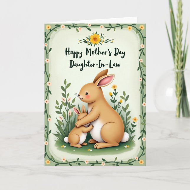 Warmest Mothers Day Bunny Card (Front)