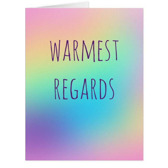 "Warmest Regards" Soft Prismatic Rainbow Gradient Cards (Front)