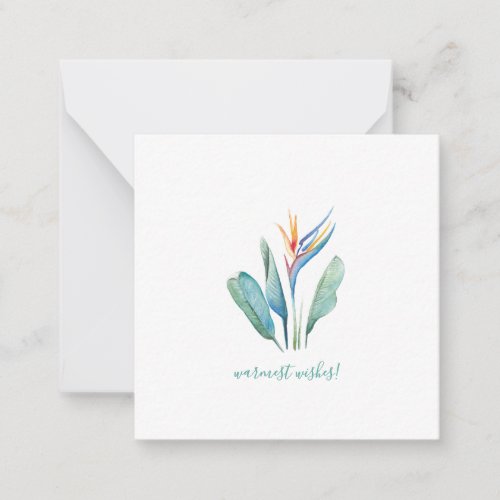 Warmest Wishes Bird of Paradise Mini Christmas Note Card